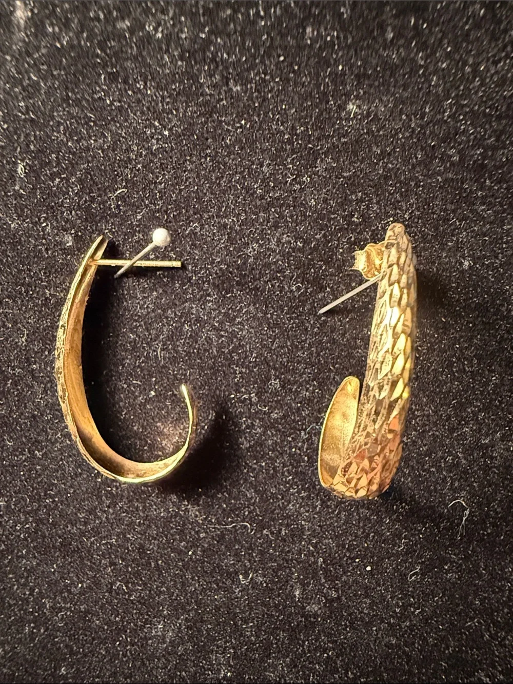 Hammered Gold Crescent Hoop Earrings for Women